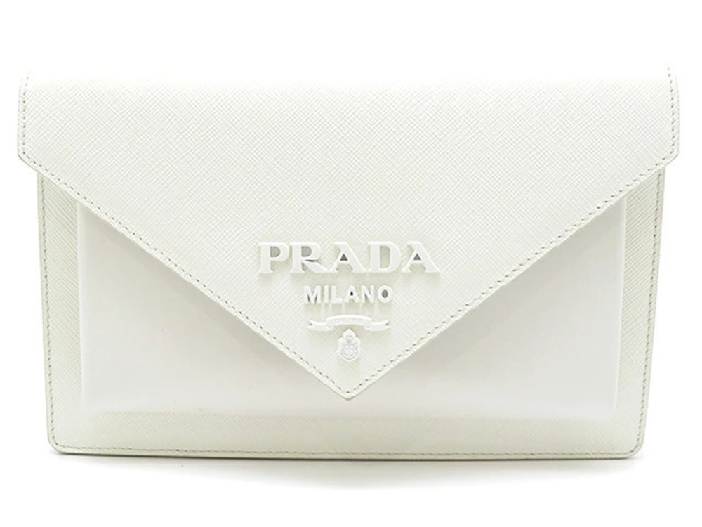 Prada shoulder bag white Saffiano leather